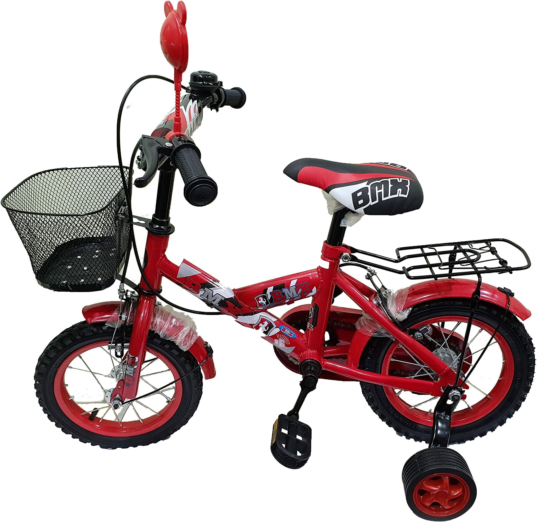 SkyFlag 14 Inch Kids Bike for Boys and Girls with Side Wheels for Age Group of 3 to 6 Years (Pink)