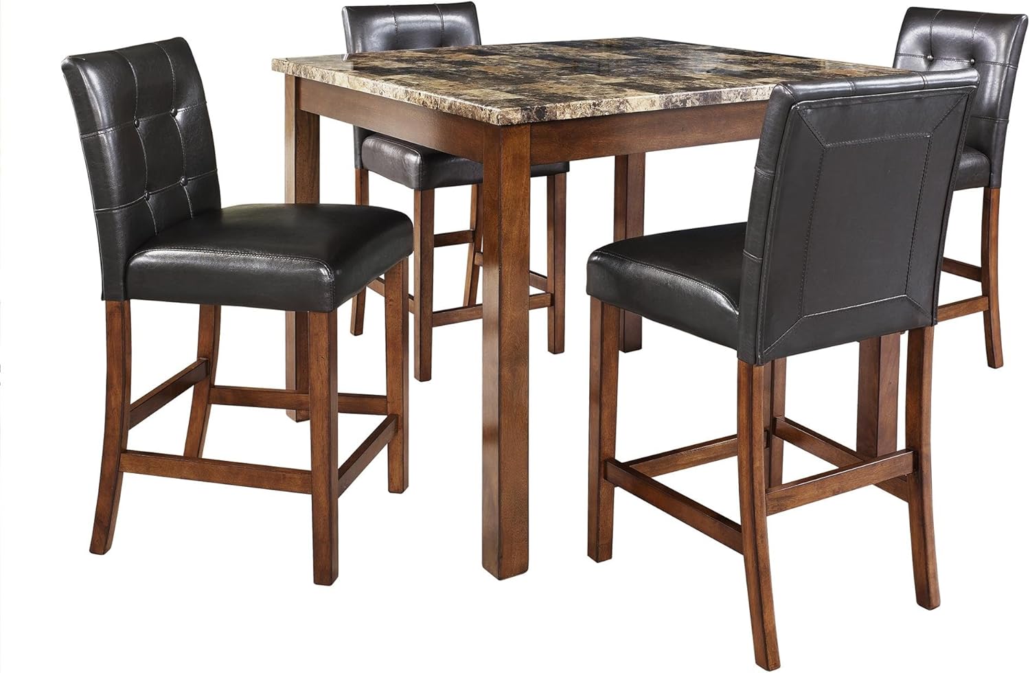 FlexLiving AX7241 Dining Set Dinner ware, TABLE: 42"X42"X36"H CHAIR: 18-1/2"W.X21 D.X39 H, Cherry
