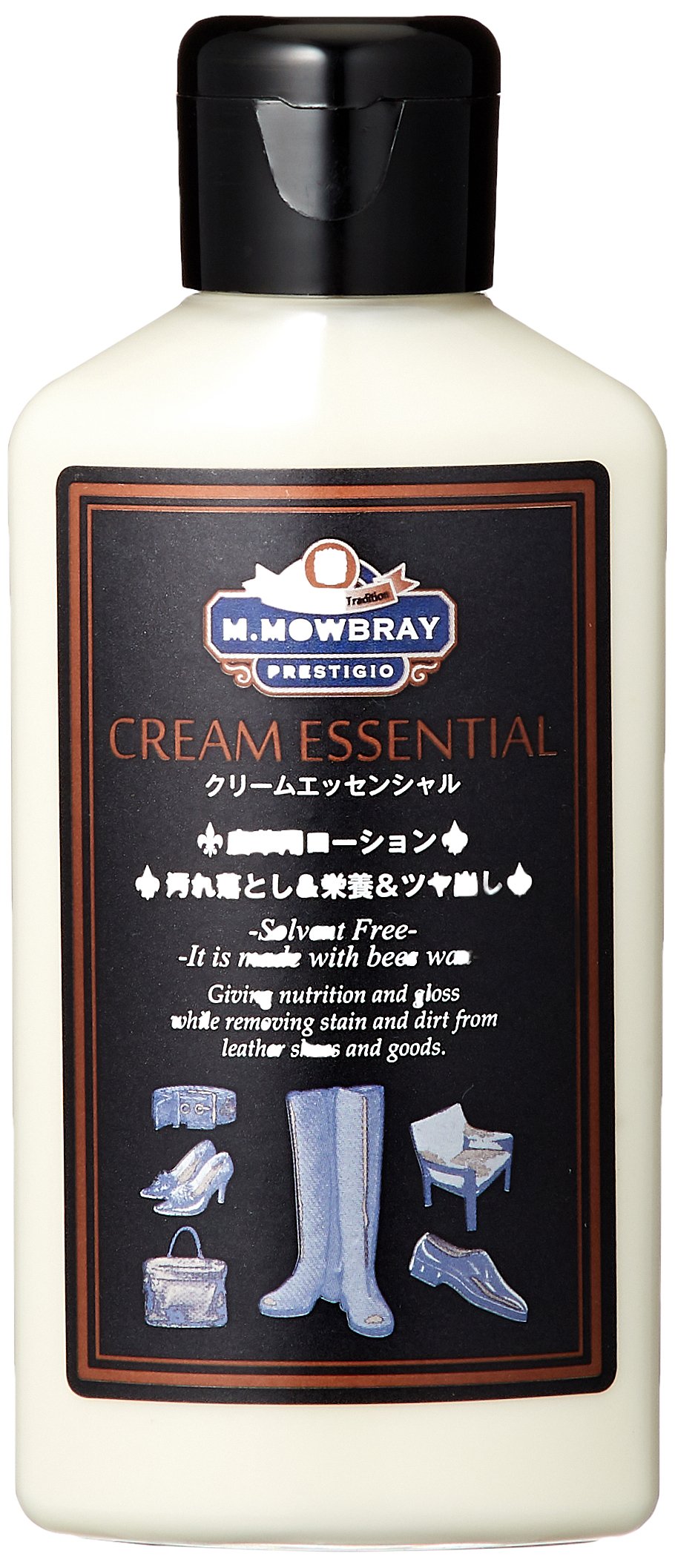 [エム・モゥブレィ] スムースレザー用汚れ落とし・保革栄養・ツヤ出し クリーム ローションタイプ クリームエッセンシャル レザーケア シューケア ガラスレザー ブライドルレザー 2121 ニュートラル 125ml商品画像