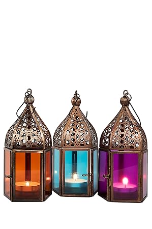 3er Set Orientalische Marokkanische Laterne Windlicht Garten Vintage Tischlatern