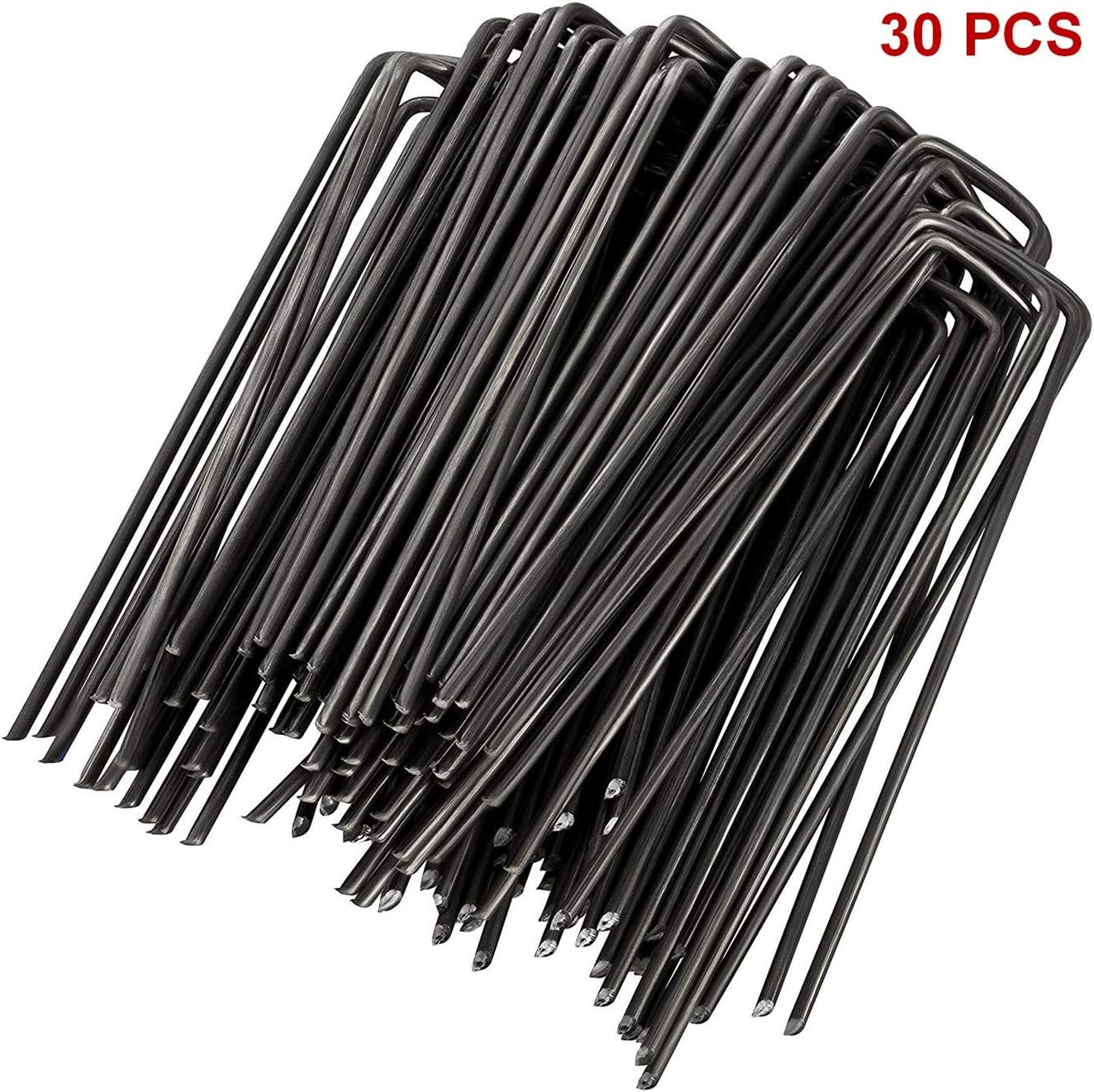FX Garden Staples U Shaped Steel Pins Ground Stakes Pegs Spikes for Securing Lawn Farm Sod Weed