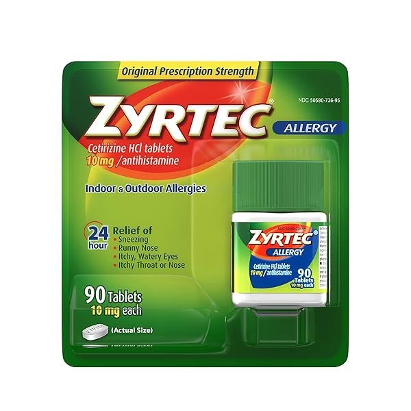 ZYRTEC 24 HOUR ALLERGY RELIEF TABLETS – 10MG, 90 CT