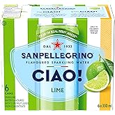 San Pellegrino CIAO! Flavoured Italian Sparkling Water, Dash of Real Fruit Juice*, 10 Calories with a Pinch of Sicilian Salt,