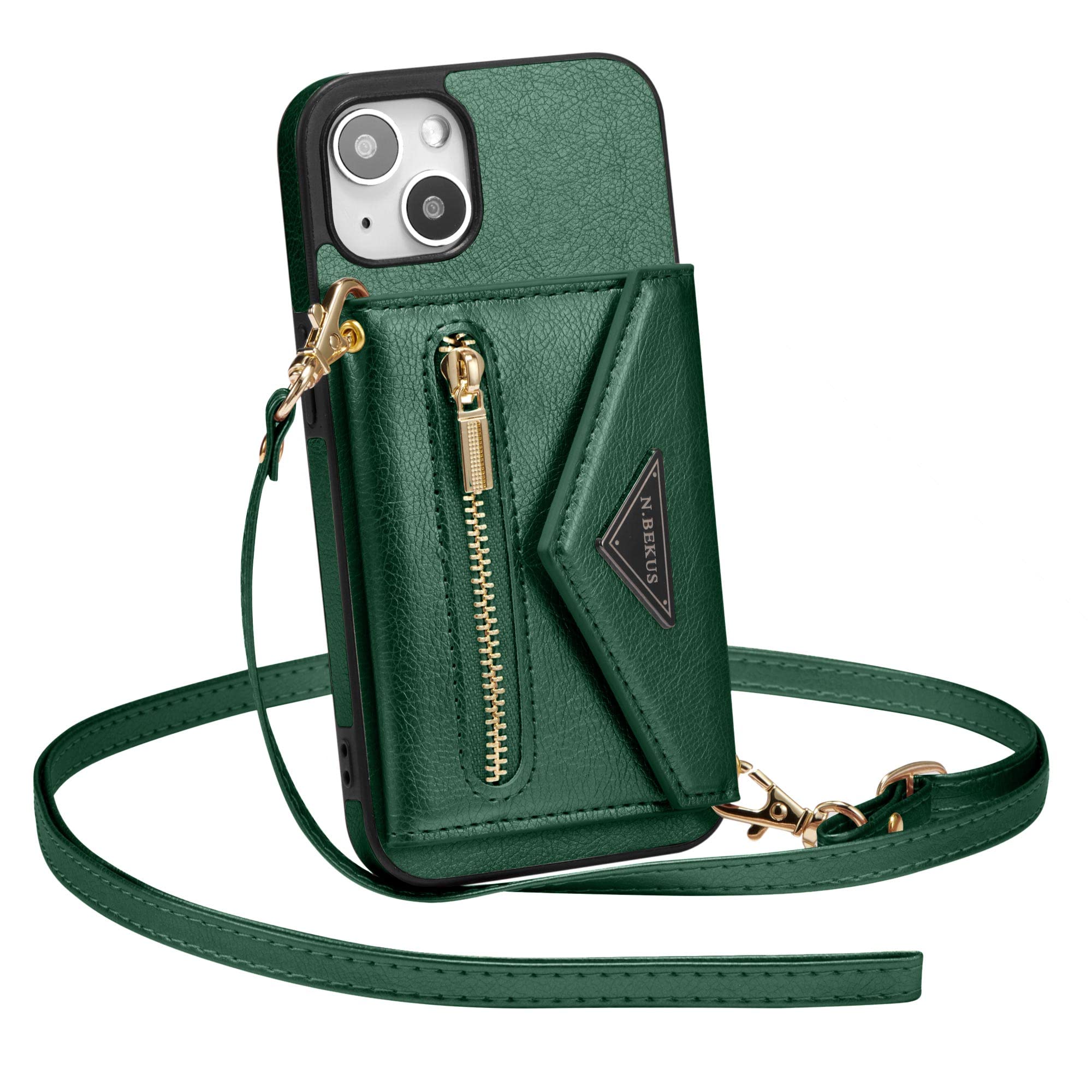 ZCDAYE Premium Leather Wallet Case for iPhone 14 Plus (6.7 inches) - Green