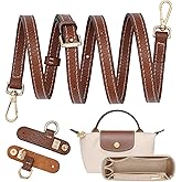 DOIAPUOS 2 Kit Mini Bag Leather Shoulder Strap and Longchamp Mini Bag Organizer Insert, Tool-Free Buckle Design, Felt Purse Organizer with Multi-Pockets for Shape Protection