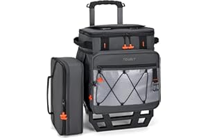 TOURIT 75 Can Rolling Cooler Detachable Double Deck Beach Cooler with Wheels Collapsible for Outdoor, Camping, Picnic, Travel