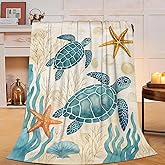 Sea Turtle Blanket Turtle Throw Blanket Ocean Soft Warm Cozy Fleece Fuzzy Plush Marine Life Flannel Blankets Gifts for Girls Women Boys Kids Adults 40"X50"