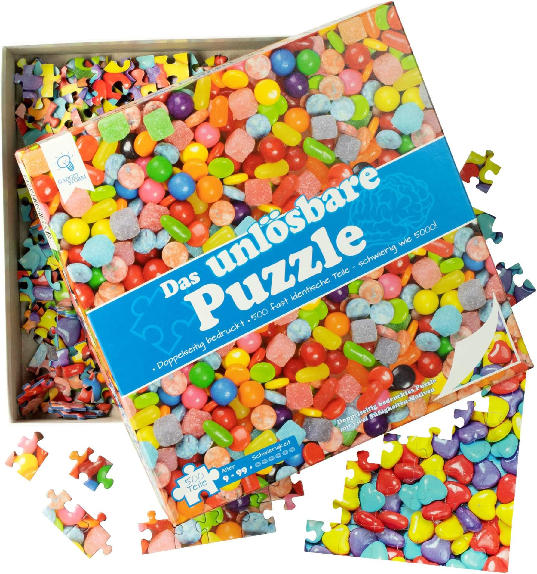 Gadget Storm Unsolvable Puzzle - Sweets - 500 Almost Identical Pieces - Suitable from 9 Years Old - Joke Article - Riddle - Original Brainteaser - Funny Gift Idea for Adults and Kids - Birthday Gift