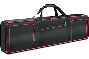Ruibo 88 Key Keyboard Gig Bag Case for Electric Piano with 10MM Cotton Padded, Waterproof 600D Oxford Gig Bag 54"x13"x6.7" / Red