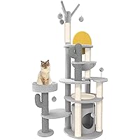 Hawsaiy 72" Cat Tree Tower Furniture for Indoor Large Cat with Condo,Hammock,Scratching Post Pad Into The West