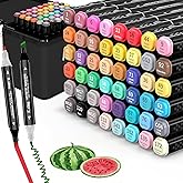 KJSHUANGTANG Alcohol Markers, 48 Colors Dual Tip Art Markers, Drawing, Coloring Marker for Sketching Adult Coloring