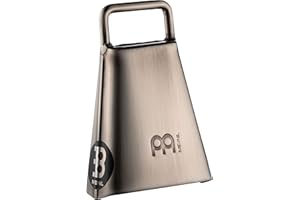 Meinl Percussion STB45HA CB Handheld Cowbell with Holder, 4 1/2" Hand Brushed Steel — NOT Made in China — Low Pitch, 2-Year Warranty (STB45HA-CB)