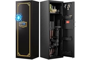 Karini 10-15 Biometric Gun Safe for Rifles and Pistols Fingerprint Rifle Safes for Home Large Gun Cabinet for Rifle with Optics or Shotguns Clearance Gun Safe Long Gun Locker with Removable Shelf
