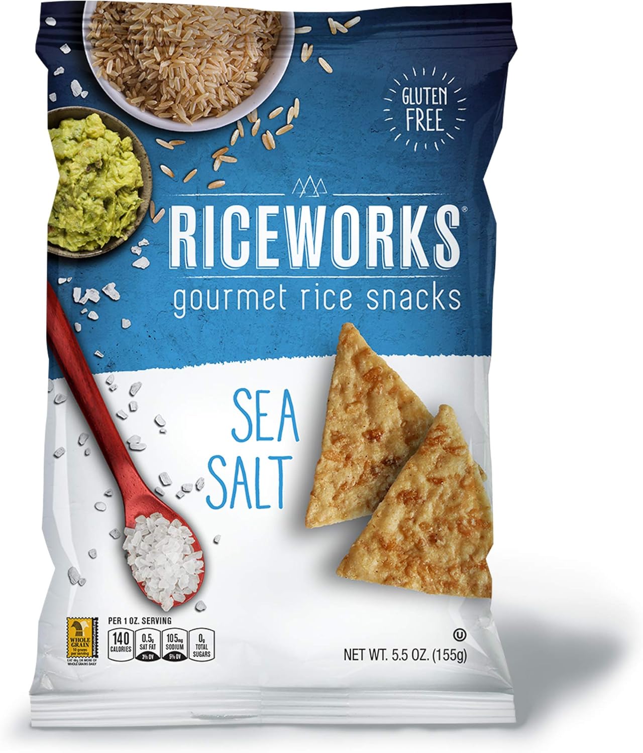 Riceworks, Gluten Free Crackers Gourmet Rice Crackers Sea Salt