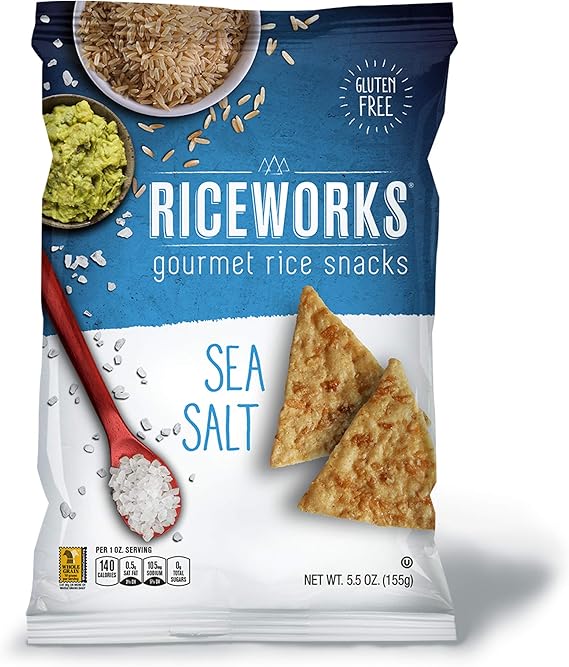 Riceworks, Gluten Free Crackers Gourmet Rice Crackers Sea Salt