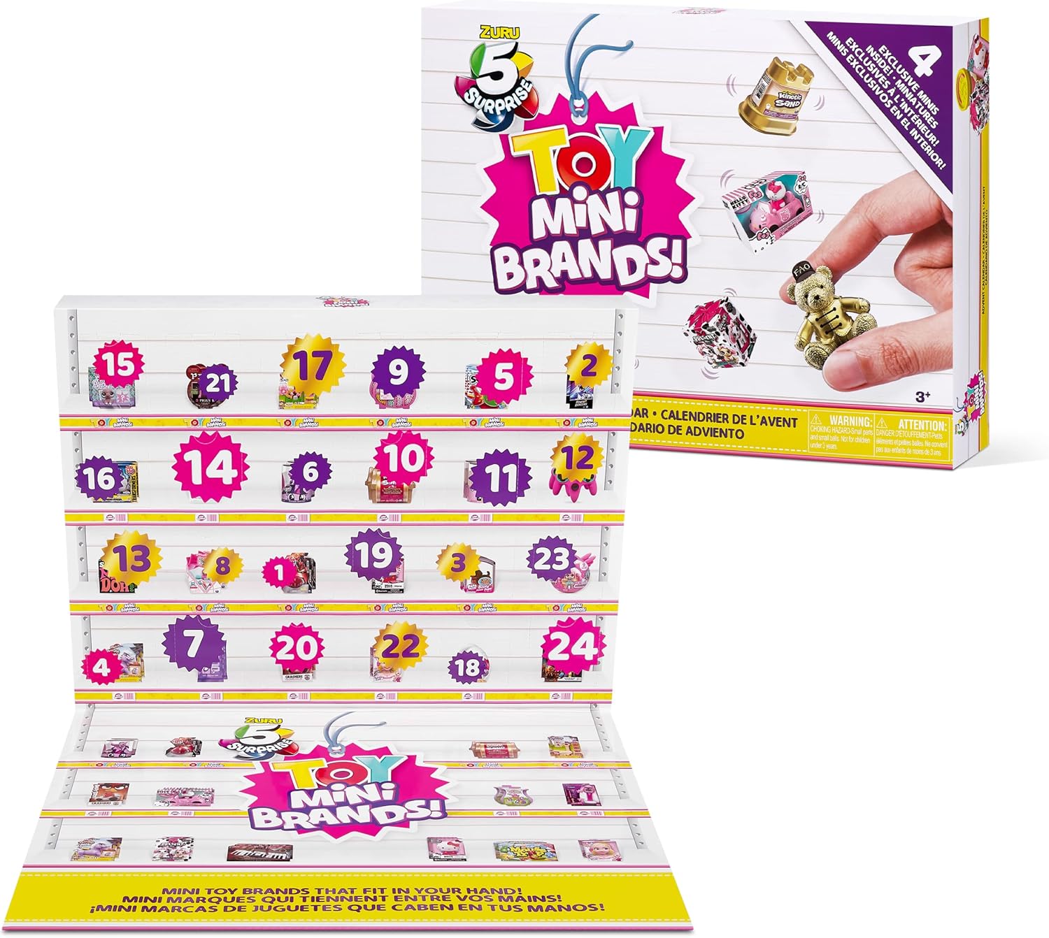 Advent Calendars - Mini Brands Toys Limited Edition Advent Calendar by ZURU - 24 Day Advent Calendar 2023, Includes 4 Exclusive Minis, Real Miniature Brands Collectibles