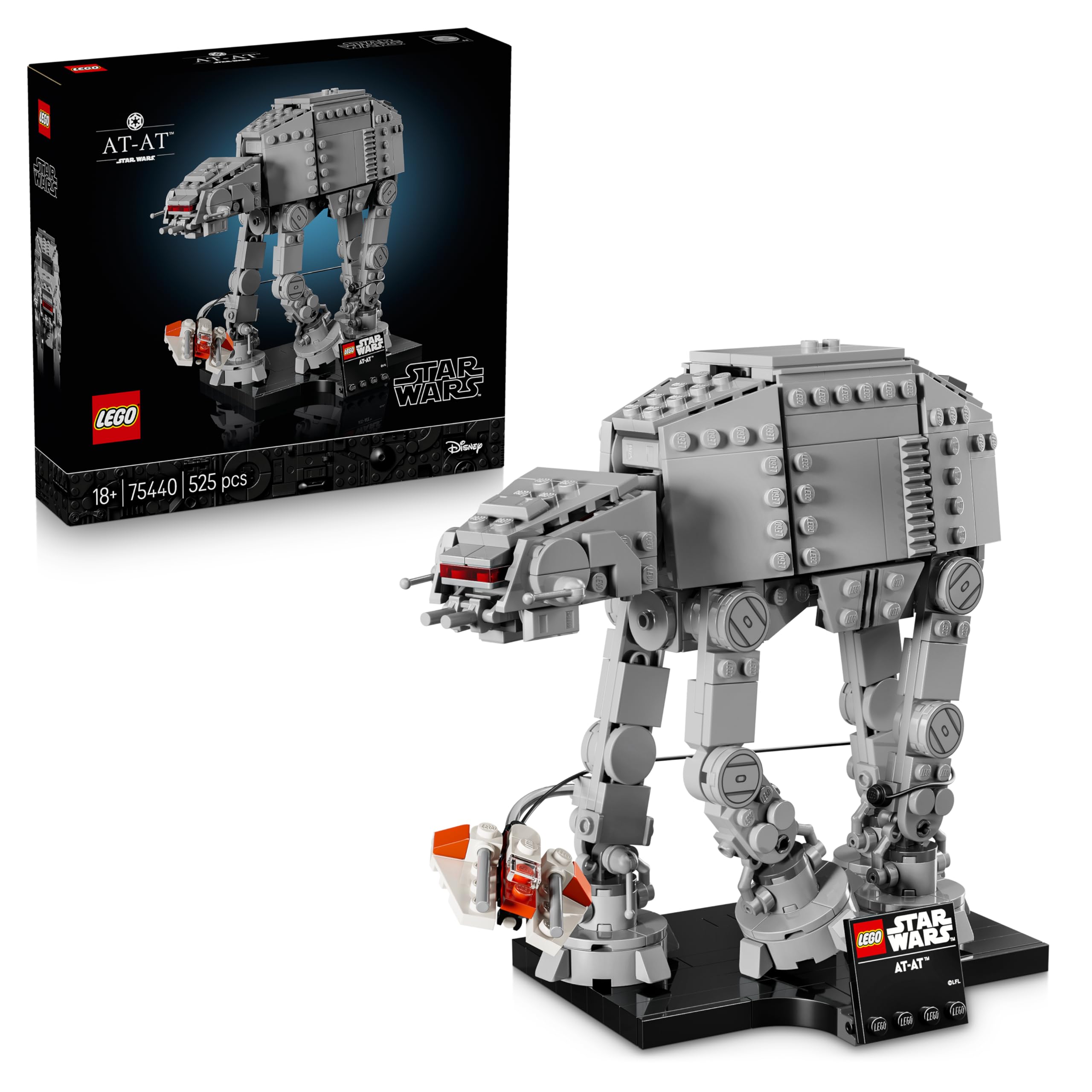 LEGO Star Wars 75440 AT-AT - Modellbau Set für Erwachsene - Mit Snowspeeder, Ständer & Namensschild - DIY Deko fürs Regal - Geschenk für Fans von Das Imperium schlägt zurück