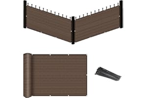 Eden's Decor Balcony Privacy Screen Cover Mesh Windscreen Weather-Resistant UV Protection for Backyard Deck, Patio, Balcony, Pool, Porch, Fence, Railing, Gardening (Brown,3'x 15')