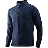 Alex Vando Mens Long Sleeve Zipper Golf Shirts Color Block Texture Polo Shirt for Men