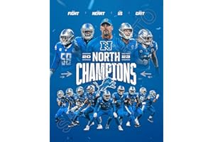SPORTSPHOTOSUSA 2023 Detroit Lions NFC North Division Champions 8x10 Team Composite Photo