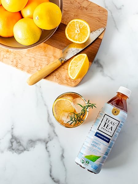 TEAS’ TEA UNSWEETENED GREEN WHITE TEA 16.9 OUNCE (PACK OF 12) ORGANIC, SUGAR FREE, 0 CALORIES