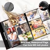 Benjia Photo Album 6x4 Slip In Linen 600 Pockets Holds 10x15cm Beige view 4
