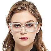 MARE AZZURO Oversized Reading Glasses Women Retro Square Readers 1.00 1.25 1.50 1.75 2.00 2.25 2.50 2.75 3.00 3.50 (Clear, 200)