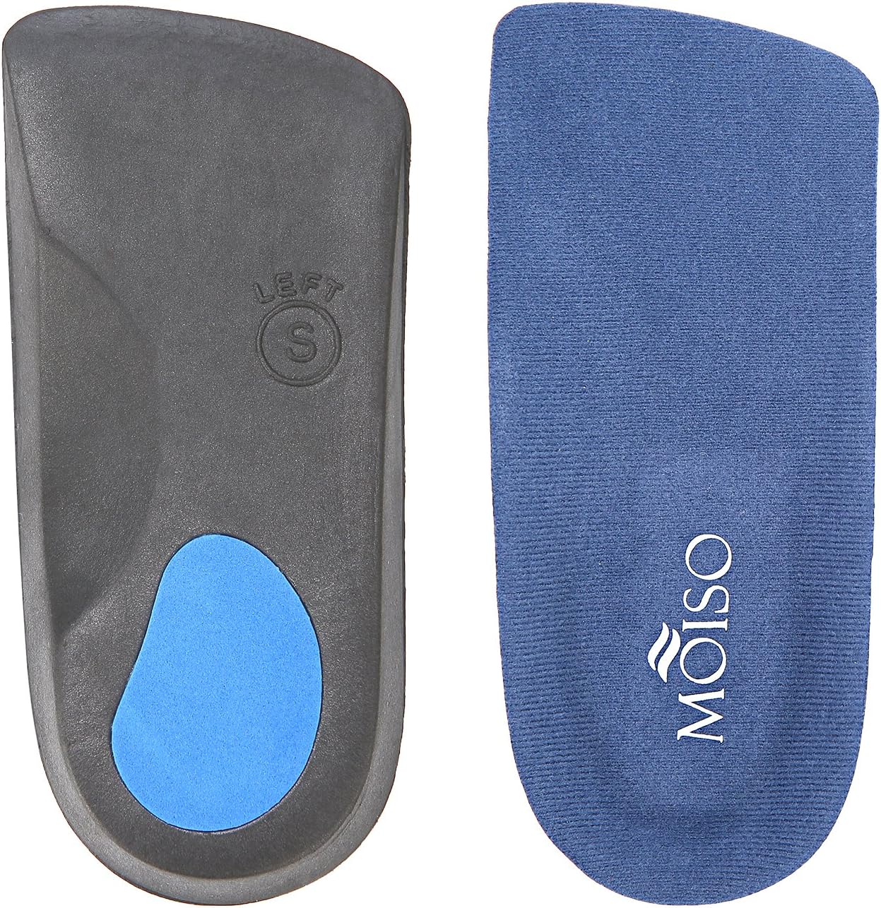 MOISO Premium 3/4 Length Orthotic Insoles for Plantar Fasciitis Flat feet with Arch Support for Men & Women
