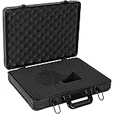 17 Inch Carrying Case With Customizable Pre-Diced Foam, Aluminum Alloy Sturdy Build, Ideal for Microphone, Equiment, Camera, Tools, Recorder, etc