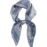 FEIBOON 100% Pure Mulberry Silk Scarfs 26"x26" Square Scarf Women Neckerchief Headscarf hair scarf bandana Gift Packed