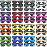 48 Pack 16 Colors Neon Party Sunglasses, 80’s Retro Style Party Favors Sun Glasses Bulk for Carnival, Summer Pool Toys, Goody Bag Stuffers, Boy and Girl Beach Party Supplies, Birthday, School Gift