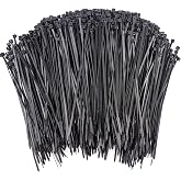 1000 Pcs Zip Ties, 6 Inch Self-Locking Nylon Cable Ties, Premium Heavy Duty Plastic Wire Ties Wraps for Indoor and Outdoor (Black)