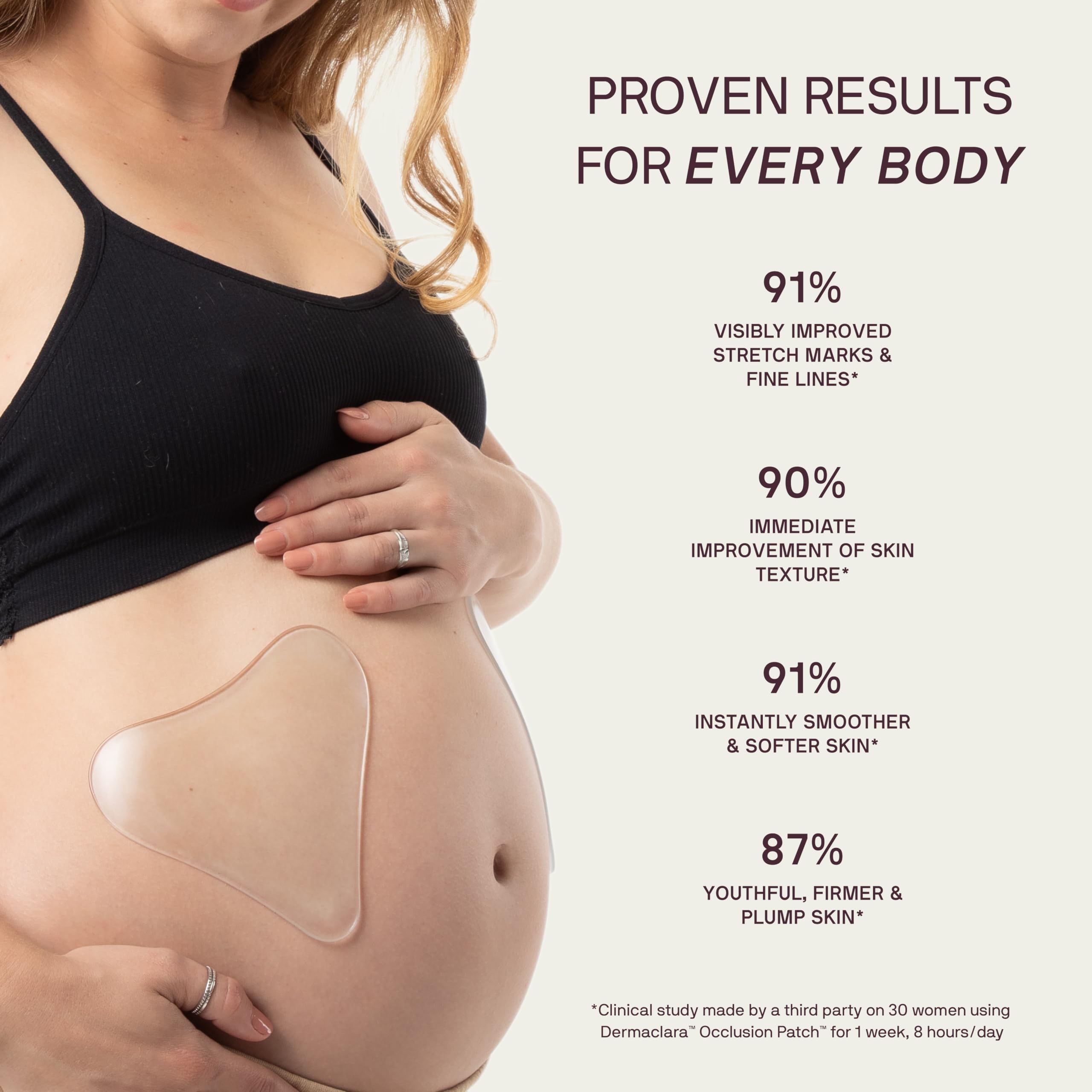 Dermaclara Large Body Patch - Pregnancy Stretch Mark Prevention & Removal, C Section Cover Up Belly Scar Sheet, Maternity Skincare, Mom to Be Silicone Gel Sheet, Reusable up to 30 Times - 1 Patch