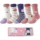 HUMAN FEELINGS Girls Fun athletic Socks Bright Colors Pack of 5