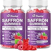 DIAOLAI Max Strength Saffron Gummies 88.5mg with Magnesium, St. John's Wort & Rhodiola for Mood Support, Focus - Sugar-Free, 120 Count