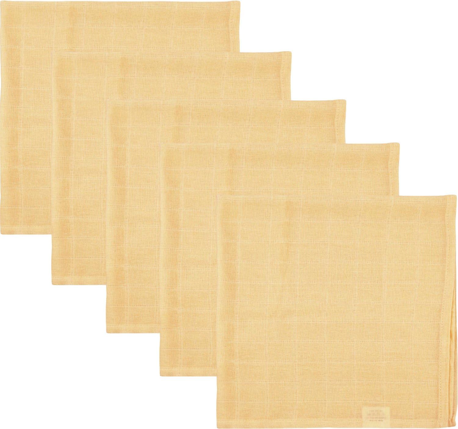 Pom Pom Sweethearts Muslin Square Cotton Nappy (Peach, 3-6 Months, Set of 5)