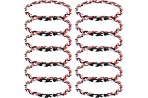 JEANUE 12Pack Baseball Necklaces for Boys, 18inches Braided Rope Tornado Titanium Sports Necklaces, Ideal for Baseball Team Gifts, Party Favors, Baseball Accessories Drip，Multi-Color