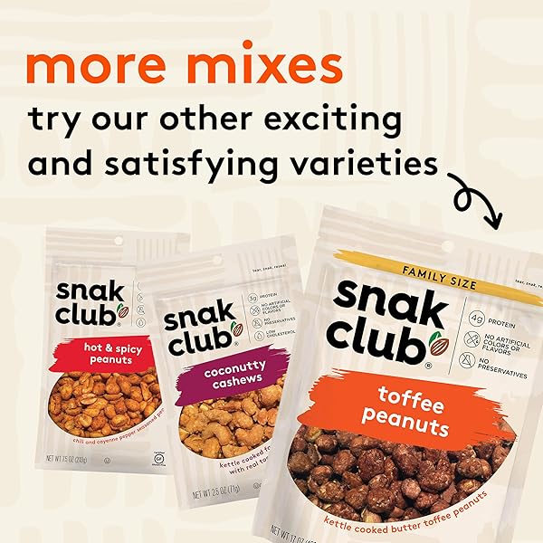 SNAK CLUB TOFFEE PEANUTS, CANDIED PEANUTS WITH PRALINE COAT AND SWEET CREAM, GLUTEN-FREE AND KOSHER SNACK, 17 OZ RESEALABLE BAG