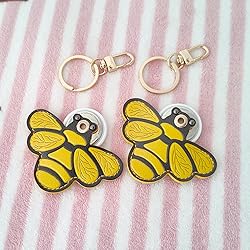 CATCH ON 2 Pack Leather Airtag Keychain Case
