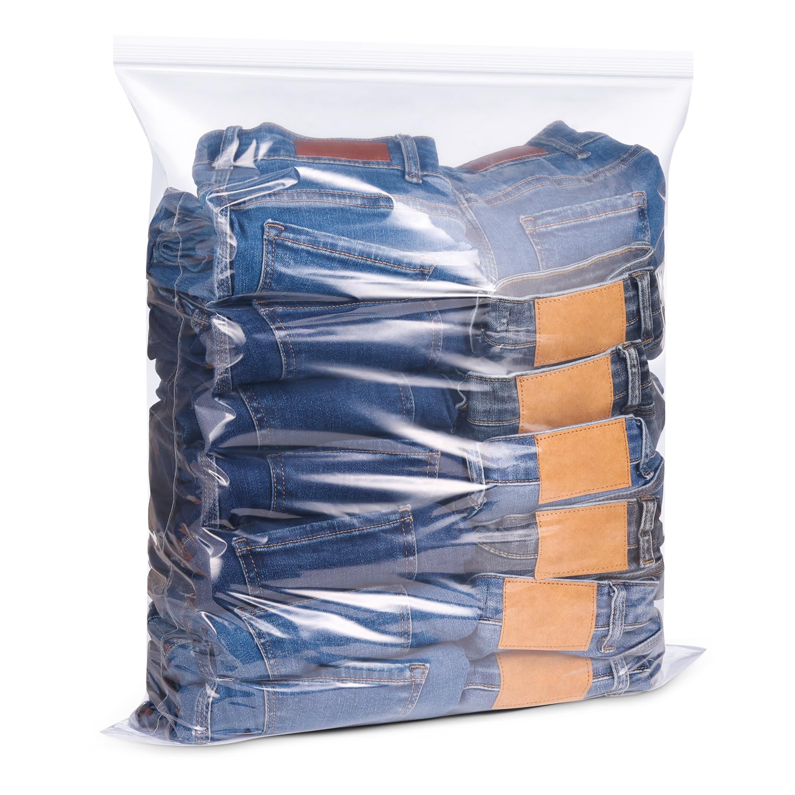 Photo 1 of 20 Count 18" x 24" Large 5 Gallon Plastic Zipper Storage Bags, 5 Gallon Clear Reclosable Storage Bags Great for Clothes, Shoes, Travel (4.72 Mil Thick)