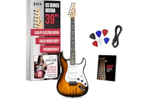 LyxPro CS 39” Electric Guitar Kit for Beginner, Intermediate & Pro Players with Guitar, Amp Cable, 6 Picks & Learner’s Guide 