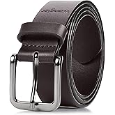 Wrangler Men’s Full Grain Genuine Leather 35mm Thick Casual Belt for Jeans, Pants