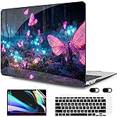 MEEgoodo for MacBook Air 13 inch Case 2021 2020 2019 2018 Released A2337 M1 A2179 A1932 with Touch ID, Plastic Hard Shell & Keyboard Cover Compatible with MacBook Air 13.3, Fantasy Forest