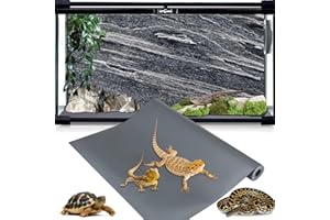 HOPLAEP Reptile Tank Accessories,EVA Leopard Gecko Bearded Dragon Tank Accessories, Terrarium Tank Decor Carpet Substrate for Lizard, Iguana, Snake, Tortoise, Non-Adhesive Reptile Habitat Bedding, Grey