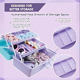 Creahaus 12in 3 Layer Storage Box with 2 Trays Blue Purple view 5