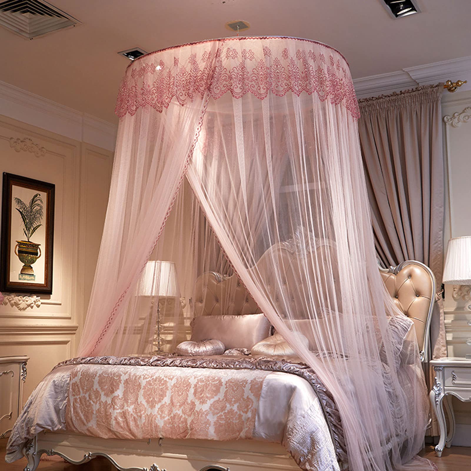 FOBCO Bed Mosquito Net, Dome Mosquito Net Bed Canopy Dome to Universal Mosquito Net with Polyester Suitable for Single/Double Beds Jade