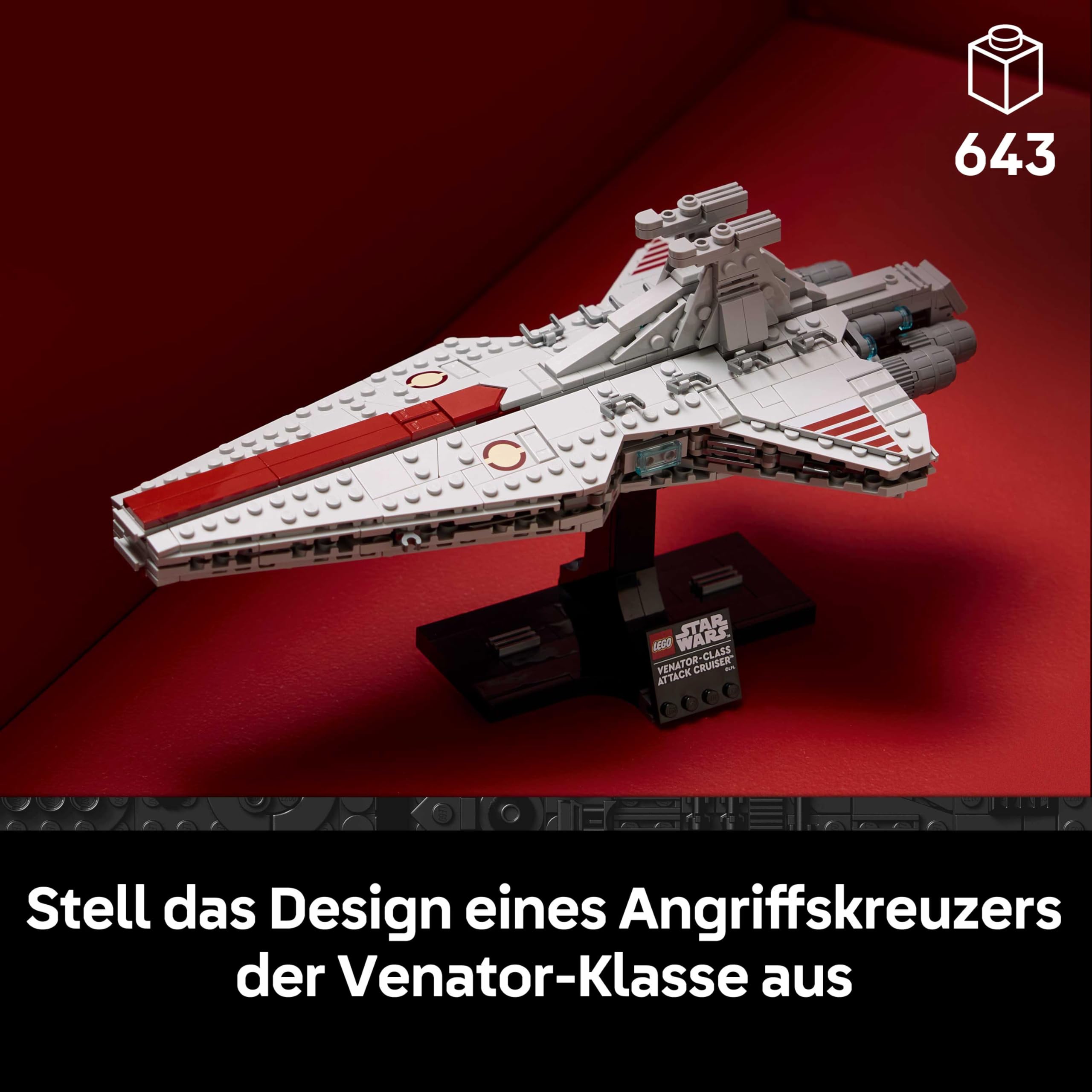 LEGO Star Wars 75441 Angriffskreuzer der Venator-Klasse - Modellbau-Set des republikanischen Kriegsschiffs für Erwachsene - Deko für Wohnzimmer & Regal - Geschenk für Fans von Die Rache der Sith 2
