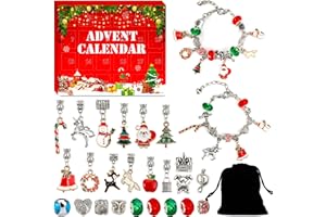 MANTYPLAY Advent Calendar 2024 for Teen Girls, Christmas Advent Calendars Bracelets for Girls Women Kids DIY Jewelry Making Kit with Charm Beads Xmas Gifts 24 Days Surprise of Countdown Calendar