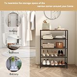 HOME BI 5-Tier Metal Shoe Rack with MDF Top Rustic Brown 23.23 W x 11.8 D x view 8