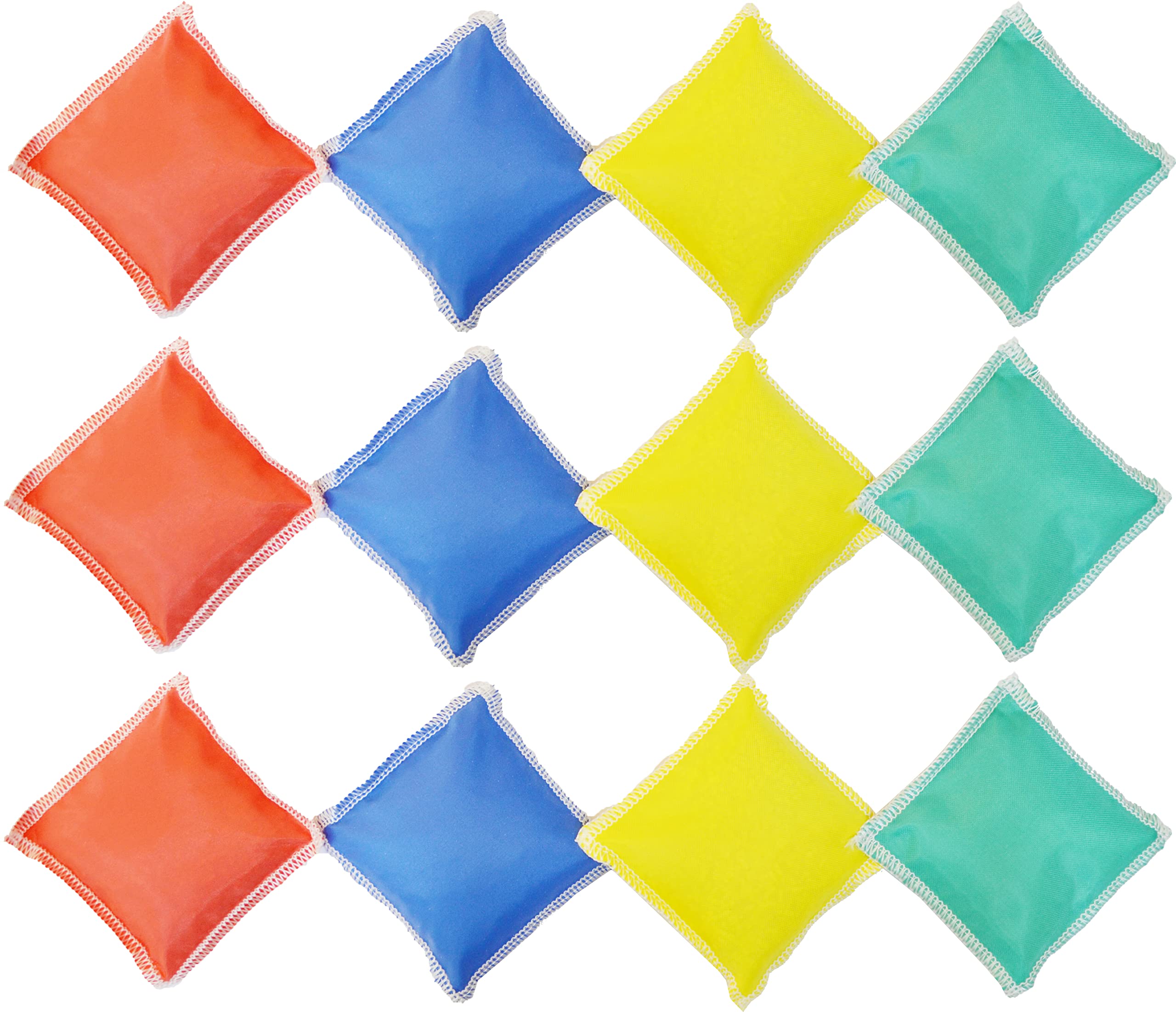 GSi Kids Play Equipment – Mini Bean Bags Cotton/Nylon 12 pack & Rainbow Play Parachute for Physical Education, Cooperative Games, Gymnastics, Outdoor & Classroom Activities, for Ages 4 Years and Older